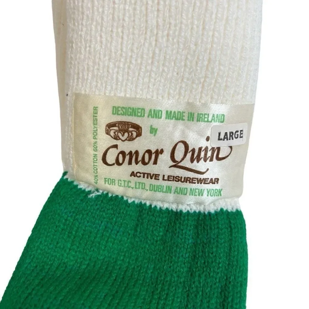 Conor Quin Active Leisurewear Socks Green and White Made in Ireland New